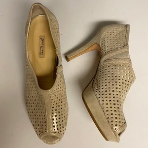 Paul Green Cream Sparkling Heeled Slip On Shoes Size 8